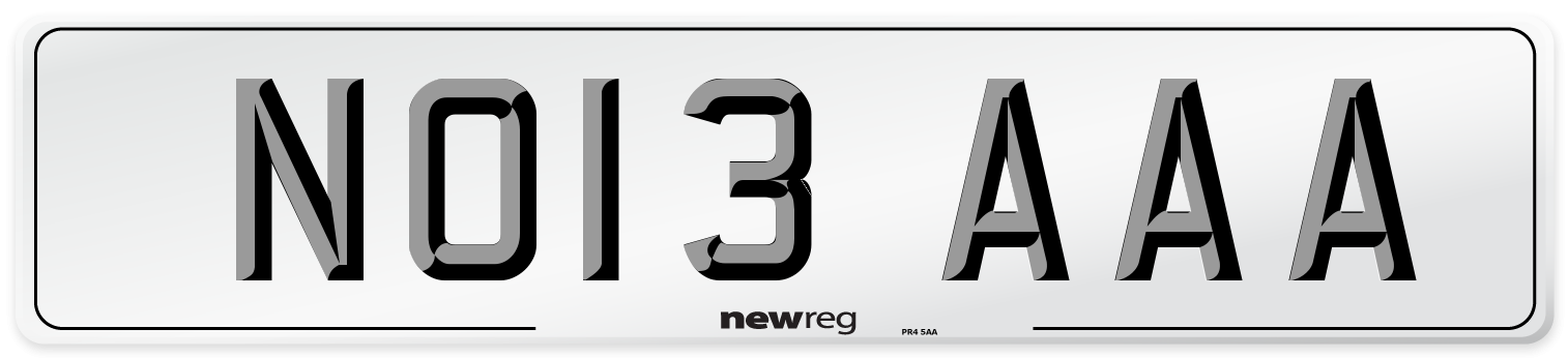 NO13 AAA Number Plate from New Reg